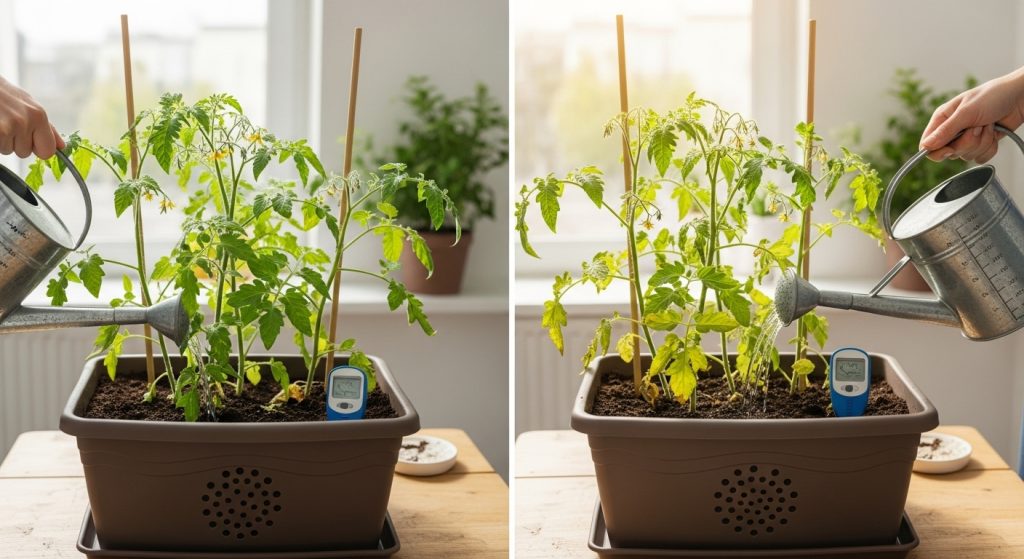 tomato container watering