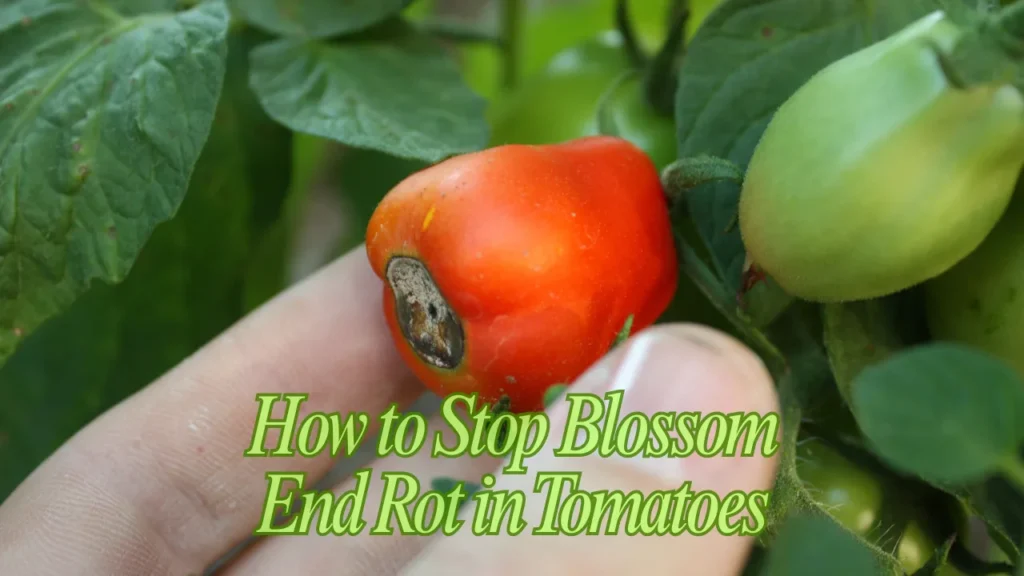 Tomatoes with blossom end rot showing dark, sunken spots on the bottom