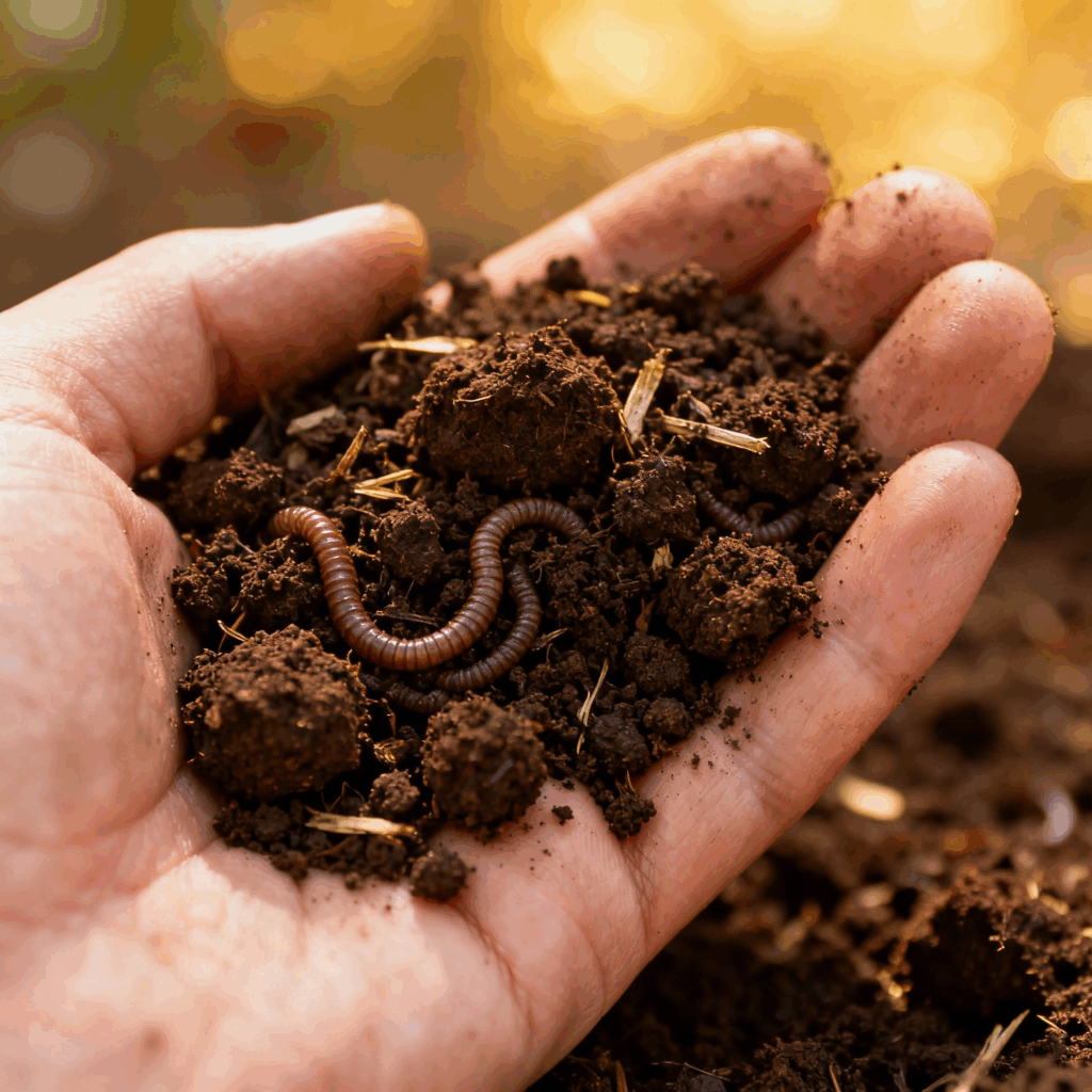 Close-up of Worm Castings