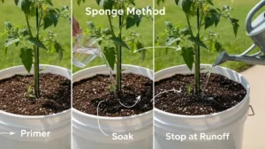 Watering 5-Gallon Bucket Tomatoes: The Sponge Method Guide