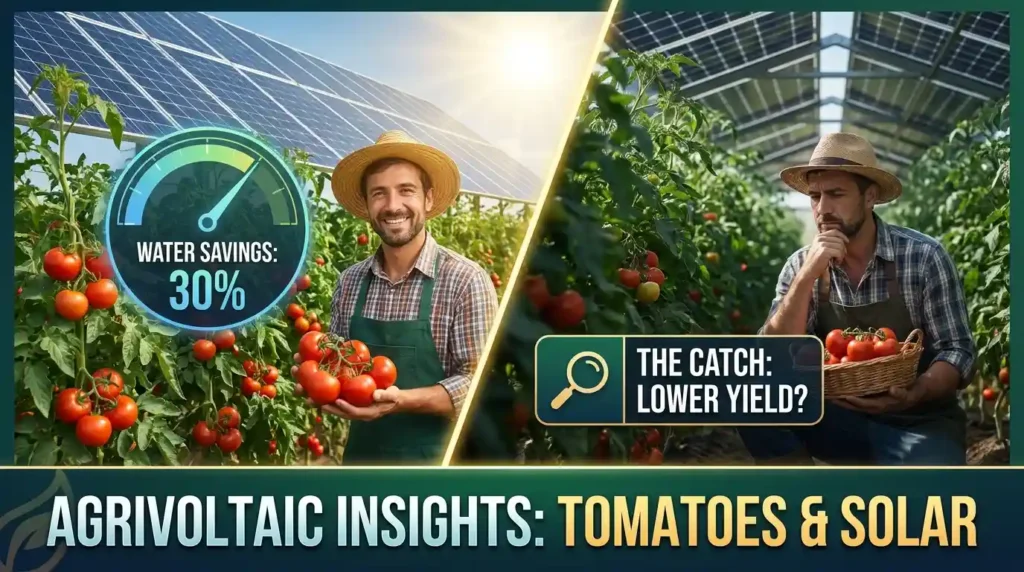 Tomatoes Grown Under Solar Panels Used 30% Less Water – Here’s the Catch